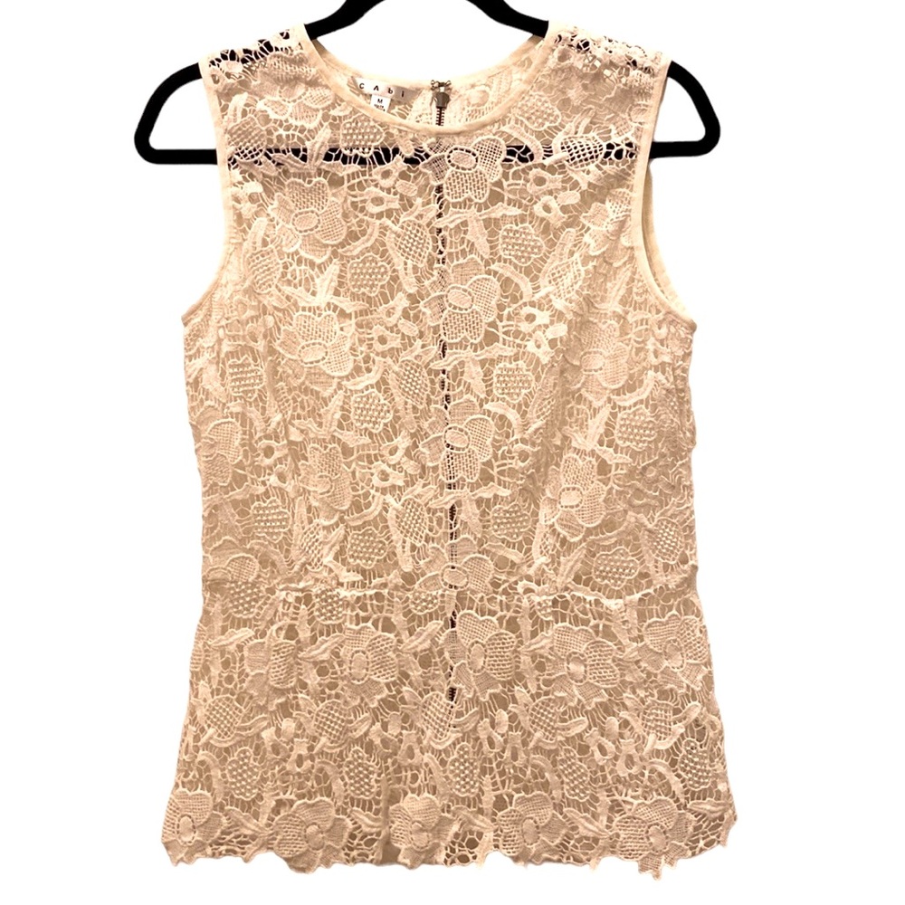 CAbi Crochet Cream Top
